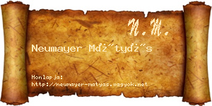 Neumayer Mátyás névjegykártya